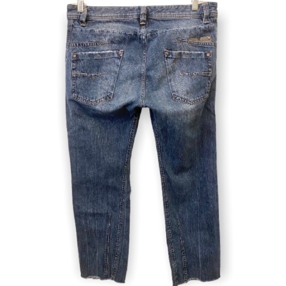 Diesel 32 x 26.5 Darron Cutoff Men’s Jeans Distressed Button Fly Logo Raw Hem - Picture 2 of 16